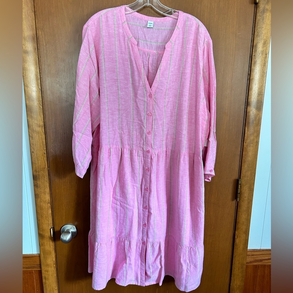 Pink Striped Old Navy Swing Dress
